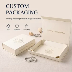 Custom Magnetic Flip Top Foldable Rigid Gift Box with Glossy Lamination for Candy and Wedding Gifts