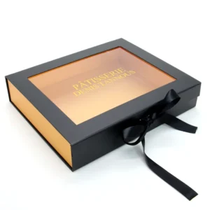 Custom Magnetic Folding Clear PVC Window Cardboard Gift Box