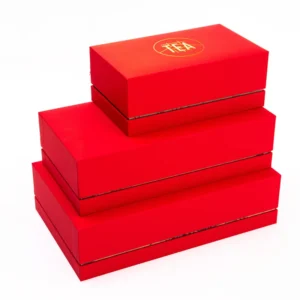 Custom Magnetic Lid Red Cardboard Paper Tea Gift Box