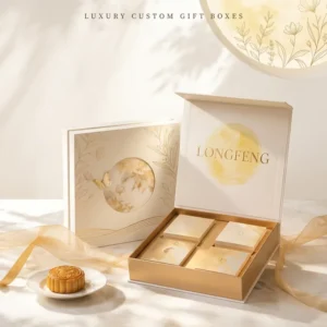 Custom Magnetic Paper Gift Box with Lid for Mooncakes, Food, Jewelry, Weddings, and Cosmetics