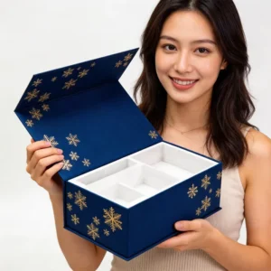 Custom Magnetic Rigid Gift Box with Embossing and Sponge Lining for Cosmetics