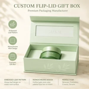 Custom Magnetic Rigid Paper Cosmetic Box with Transparent Window for Face Cream and Blush, Recycled Material, UV Embossing, Matte Lamination, 4C Printing