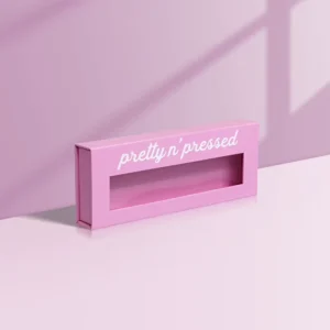 Custom Magnetic Rigid Paper Gift Box with Transparent Window, UV Embossing, and Matte Lamination