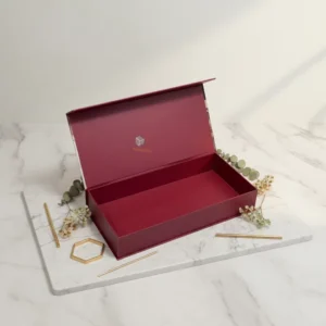 Custom Magnetic Rigid Paperboard Packaging Box with Embossed Design, Recycled Materials, and Logo