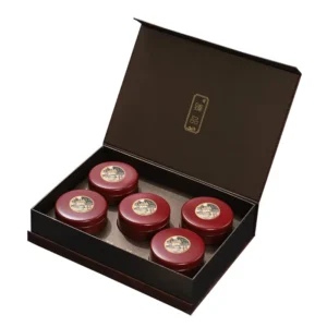 Custom Magnetic Tea Set Gift Box with Tea Tin, Rigid Paper Packaging, Recycled Materials, Matte Lamination, Sponge Lining