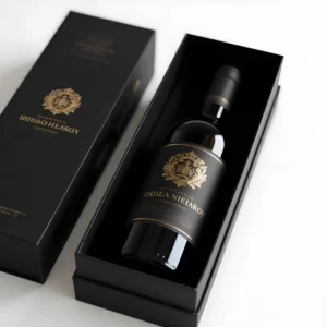 Custom Matt Black Wine Gift Box with Sponge Liner Magnetic Rigid Packaging for Whisky Portable Eco-Friendly