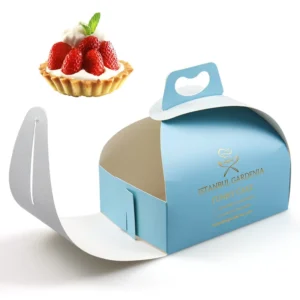 Custom Mini Clear Window Takeaway Cake Slice Box, Embossed White Finer Paper
