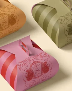 Custom Mini Disposable Cake Treat Box, Matte-Finish Art Paper Cardboard, for Birthday Party Gifts