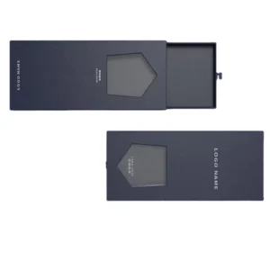 Custom Minimalist Business Tie Window Box Paper Packaging with Embossing Printing
