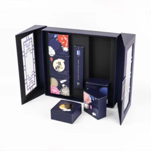 Custom Mooncake Gift Box with Double-Door Closure for Mid-Autumn Festival Packaging