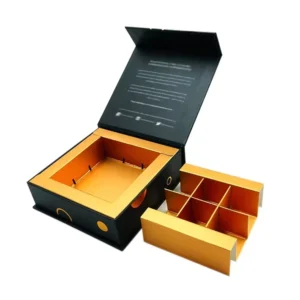 Custom Mooncake Rigid Gift Box with Gold Foil Printing