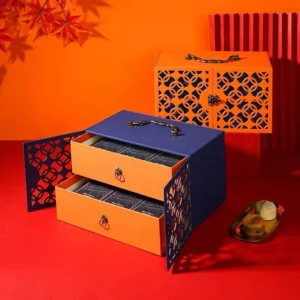 Kotak Laci Pintu Buka Portable Kue Bulan Festival Pertengahan Musim Gugur Tiongkok Tahun Baru Kustom