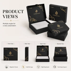 Custom OEM Recyclable Kraft Magnetic Gift Box Velvet Lined Embossed