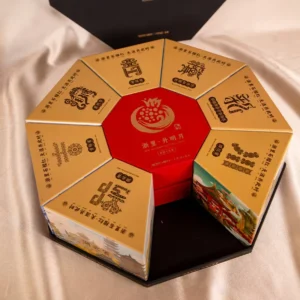 Custom Octagonal Mooncake Gift Box with Bronzing Finish for Hotel Business