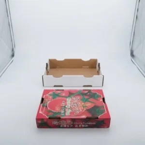 Custom One Piece Foldable Corrugated Paper Tray Flat Pack Heavy Duty Design Industrial Transport Fruit Vegetable Packaging