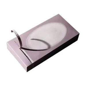 Custom Oval Paper Box with Transparent Window, Tear Strip, Foldable Corrugated Gift Packaging