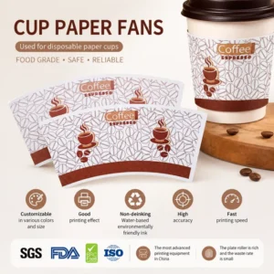 Custom PE-Coated Waterproof Paper Cup with Offset Printing for Coffee, Tea, and Juice