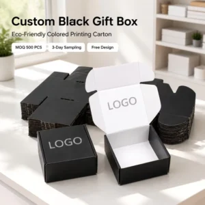 Custom Packaging Boxes with Matte Black Finish for E-Commerce Shipping and Gift Delivery, China Factory