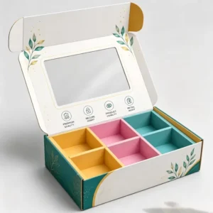 Custom Packaging Transport Protective Box Corrugated Paper Hardened Colorized Window Die Cut Insert Boxes