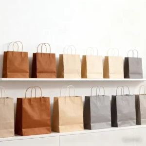 Custom Paper Bag Cardboard Paper Box Gift Shopping Bags Packaging Fast Food Takeaway Kraft Paper Bags with Handle
