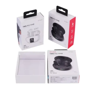 Custom Paper Box Consumer Electronics Packaging Cardboard Bluetooth Earphone Lid and Base Gift Box with Handle