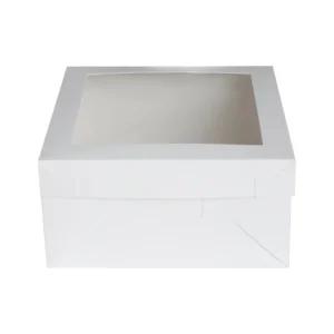 Custom Paper Cake Box with Clear Window, White Lid and Base