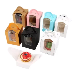 Custom Paper Cake and Cupcake Gift Boxes with Window