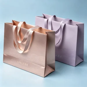 Custom Paper Gift Bag White Cardboard Shopping Hot Stamping Gold Silver Embossed Glossy Matte Film Apparel Packaging