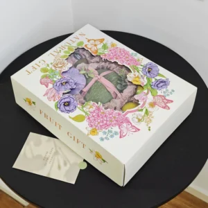 Custom Paper Gift Box for Fruit Juice Window Empty Recyclable Retail Gift Packaging With Custom Logo