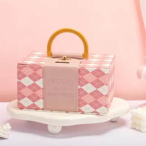 Custom Paper Gift Storage Box With Handle for Wedding Party Favors and Candy