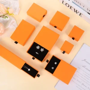 Custom Paper Jewelry Box Cardboard Sliding Drawer Bracelet Ring Earrings Jewellery Packaging Luxury Gift for Jewelry with Logo