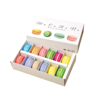 Custom Paper Macaron Window Box Recyclable Embossing Matt Lamination