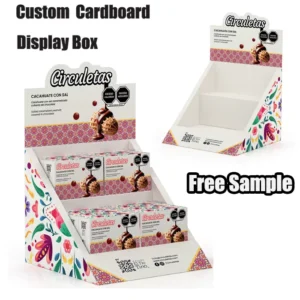 Custom Paper Portable PDQ Countertop Display Carton For Food Products and Retail Stores