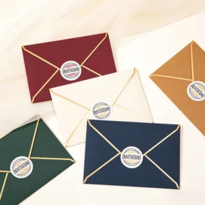 Custom Paper Premium Envelope Weddings Business Invitation Card Paper Envelopes for Packaging Envelope with Thanks You Sticker