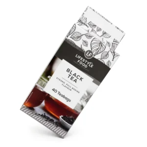 Custom Print Foldable Paper Luxury Black Tea Carton Box 40 Teabags Retail Gift Tea Box