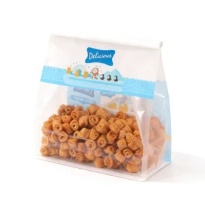 Custom Print Kraft Paper Flat-bottom Baguette Bag Roll-top Seal Large Clear Window Grease Damp-proof Food Grade OEM