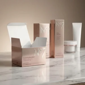 Custom Print Pink Gold Folding Cosmetic Box for Face Cream Jar Skincare Carton for EU US