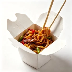 Custom Print Takeout Noodle and Fried Rice Kraft Paper Box Container for Restaurant