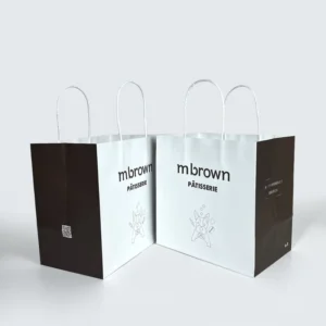 Custom Print Your Own Logo Carrier to Go Restaurant Food Packaging Kraft Takeout Takeaway Lunch Paper Bags