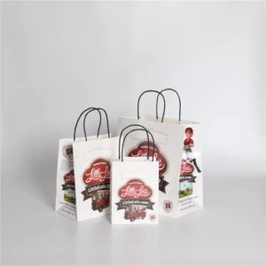 Custom Print logo White Kraft Paper Bag Brown Kraft Paper Bags Black Bag