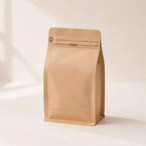 Custom Printed 500g Flat-Bottom Stand-Up Paper-Laminated Pouch for Coffee Beans, Resealable