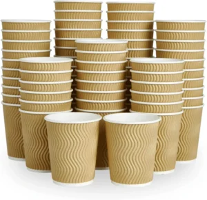 Custom Printed 8oz Disposable Paper Cups Recyclable EPC Certified Natural Color Party Coffee Restaurant Outdoor Chill