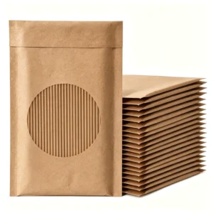 Custom Printed Biodegradable Brown Kraft Corrugated Paper Padded Bubble Courier Mailer Envelope Bag
