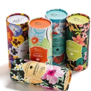 Custom-Printed Biodegradable Cylinder Paperboard Canister Tube for Loose Tea