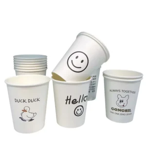 Custom Printed Biodegradable Double Wall Kraft Paper Coffee Cups for Events