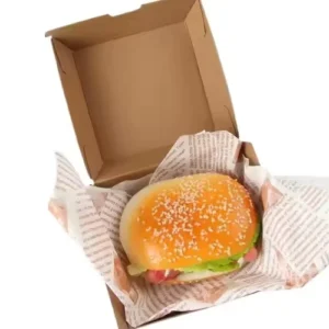 Custom Printed Biodegradable Kraft Paper Burger Box French Fry Packaging with Logo Takeaway Food Container