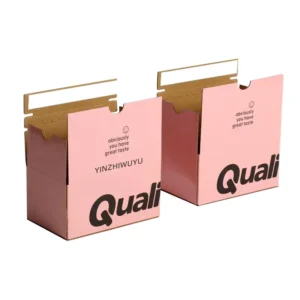 Custom Printed Biodegradable Oblong Mailer Boxes with Tear-Off, Tape-Free, Gold Stamping and Zipper Design
