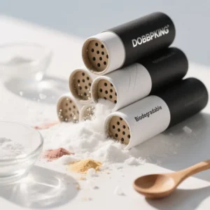 Custom Printed Biodegradable Recyclable Food Grade Spice Paper Canister Tube Container with Sifter Shaker Top
