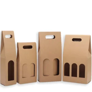 Custom Printed Bottle Gift Wine Box Kraft Paper Wine Bag for Cake Box
