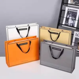 Custom Printed Brand Logo Design Promotion Luxury Clothing Retail Gift Shopping Jewellery Paper Bag With Handle